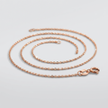 14k Pink Gold Diamond Cut Cable Link Chain 0.8mm by Avera Group