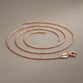 14k Pink Gold Diamond Cut Cable Link Chain 0.8mm by Avera Group