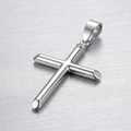 14k White Gold Slim Cross with Tapered Ends Pendant by Avera Group
