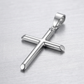 14k White Gold Slim Cross with Tapered Ends Pendant by Avera Group
