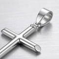 14k White Gold Slim Cross with Tapered Ends Pendant by Avera Group
