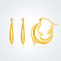 14 k Yellow Gold Dolphin Hoop Earrings by Avera Group