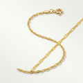 10k Yellow Gold Singapore Anklet 1.5mm by Avera Group