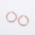 14k Rose Gold Fancy Diamond Cut Hoop Earrings (25mm Diameter) by Avera Group