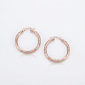 14k Rose Gold Fancy Diamond Cut Hoop Earrings (25mm Diameter) by Avera Group