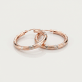 14k Rose Gold Fancy Diamond Cut Hoop Earrings (25mm Diameter) by Avera Group