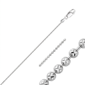 14k White Gold Diamond-Cut Bead Chain 1.2mm by Avera Group