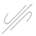 2.3mm Sterling Silver Rhodium Plated Cable Chain by Avera Group