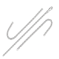 2.3mm Sterling Silver Rhodium Plated Cable Chain by Avera Group