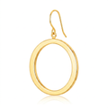14k Yellow Gold Flat Open Tube Round Earrings by Avera Group
