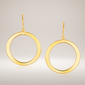 14k Yellow Gold Flat Open Tube Round Earrings by Avera Group