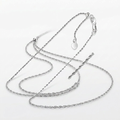 10k White Gold Adjustable Rope Chain 1.0mm by Avera Group
