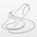 10k White Gold Adjustable Rope Chain 1.0mm by Avera Group
