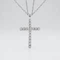 Cross Pendant with Diamonds in Sterling Silver by Avera Group