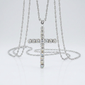 Cross Pendant with Diamonds in Sterling Silver by Avera Group