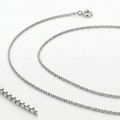 14k White Gold Classic Box Chain 0.45 mm by Avera Group