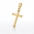 14k Yellow Gold Cross Pendant with Rounded Ends by Avera Group