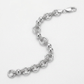 Sterling Silver Multi Strand Bead Chain Bracelet with Rings and Rhodium Plating by Avera Group