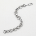 Sterling Silver Multi Strand Bead Chain Bracelet with Rings and Rhodium Plating by Avera Group