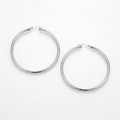 14k White Gold Polished Hoop Earrings (30 mm) by Avera Group
