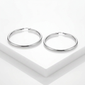 14k White Gold Polished Hoop Earrings (30 mm) by Avera Group