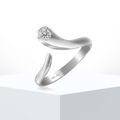 Sterling Silver Rhodium Plated White Cubic Zirconia Accented Shiny Toe Ring by Avera Group