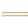 14k Yellow Gold Diamond Cut Round Wheat Chain 1.0mm by Avera Group