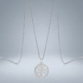 Sterling Silver Round Spiral Motif Tree of Life Necklace by Avera Group