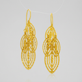 14k Yellow Gold Textured Cascading Cut Out Marquise Earrings by Avera Group