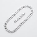 Rhodium Plated 5.5mm Sterling Silver Figaro Style Chain by Avera Group
