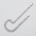 Rhodium Plated 5.5mm Sterling Silver Figaro Style Chain by Avera Group
