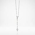 Fine Rosary Chain and Bead Necklace in Sterling Silver by Avera Group