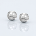 14k White Gold 7mm Round Faceted Style Stud Earrings by Avera Group