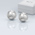 14k White Gold 7mm Round Faceted Style Stud Earrings by Avera Group