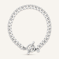 Sterling Silver Polished Wide Link Toggle Bracelet by Avera Group