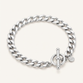 Sterling Silver Polished Wide Link Toggle Bracelet by Avera Group