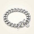 Sterling Silver Polished Wide Link Toggle Bracelet by Avera Group