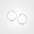 Sterling Silver Thin Polished Hoop Style Earrings with Rhodium Plating (30mm) by Avera Group