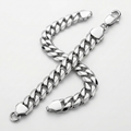 Rhodium Plated 13.6mm Sterling Silver Curb Style Bracelet by Avera Group