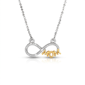 Sterling Silver Two Toned Mom Necklace with Cubic Zirconias by Avera Group