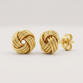 Love Knot Post Earrings in 14k Yellow Gold by Avera Group