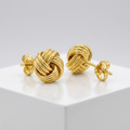 Love Knot Post Earrings in 14k Yellow Gold by Avera Group