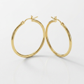 10k Yellow Gold Polished Hoop Earrings 25 mm by Avera Group