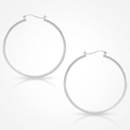 10k White Gold Polished Hoop Earrings (40mm) by Avera Group