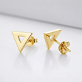 14 k Yellow Gold Polished Open Triangle Post Earrings by Avera Group