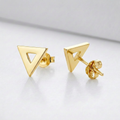 14 k Yellow Gold Polished Open Triangle Post Earrings by Avera Group