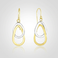 14k Two-Tone Gold Interlaced Open Teardrop Drop Earrings by Avera Group