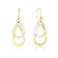 14k Two-Tone Gold Interlaced Open Teardrop Drop Earrings by Avera Group
