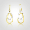 14k Two-Tone Gold Interlaced Open Teardrop Drop Earrings by Avera Group