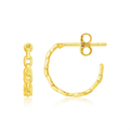 14k Yellow Gold Delicate Chain Hoop Earrings by Avera Group